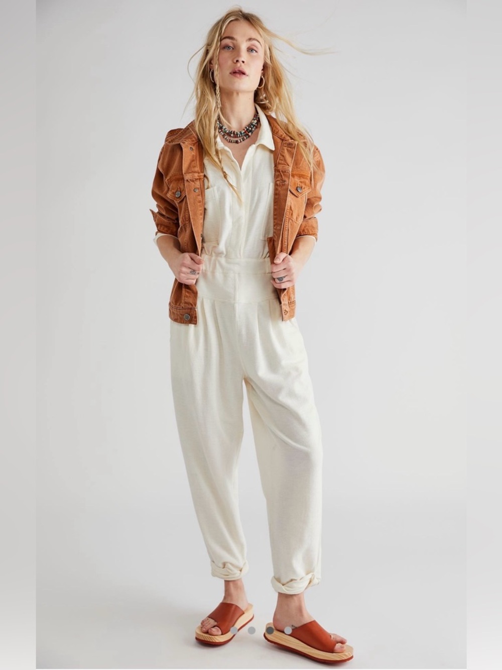 NWT! Free People Faye One-Piece Jumpsuit Cream XS